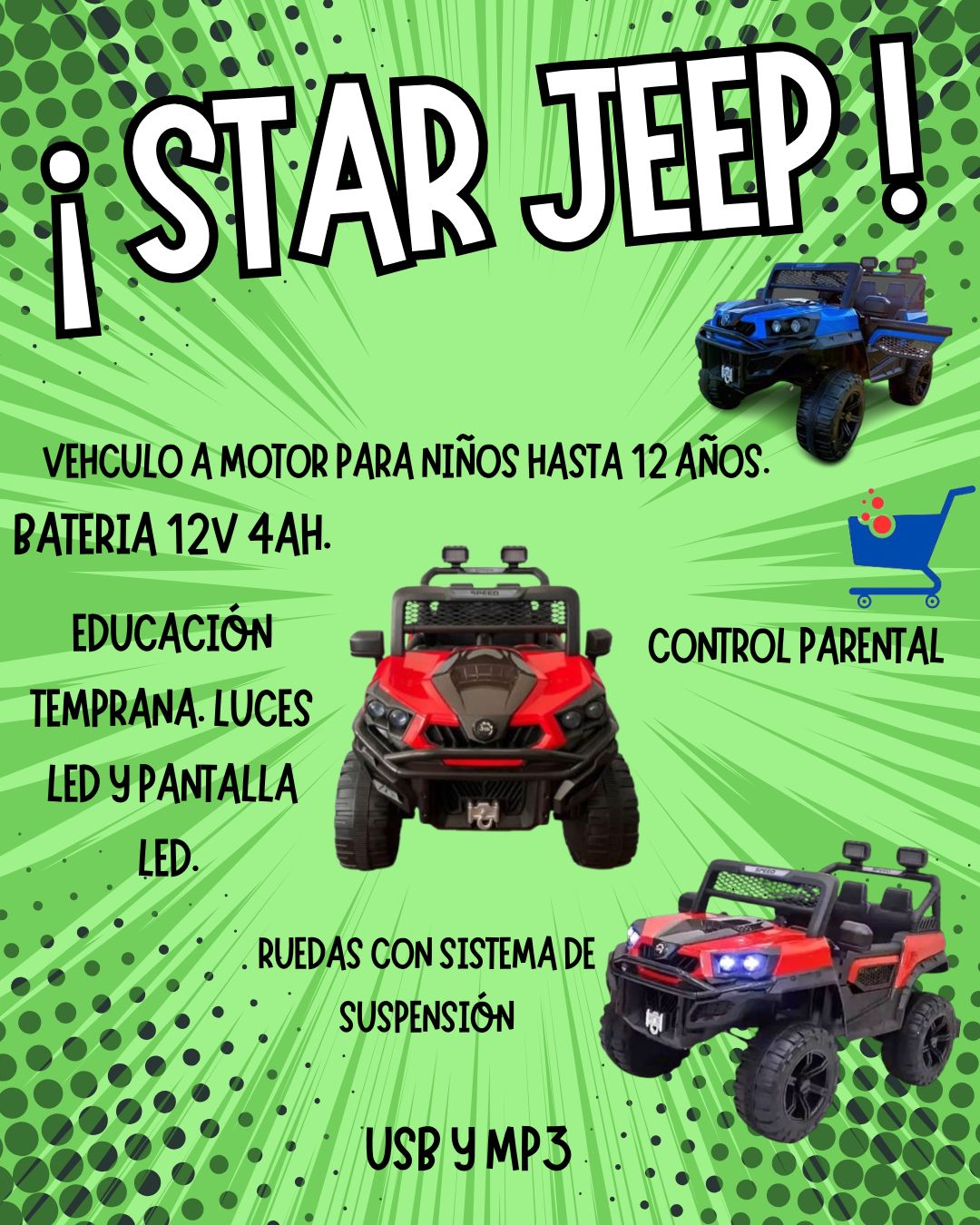 Star Jeep 4x4 para Niños | Vehículo Eléctrico Infantil