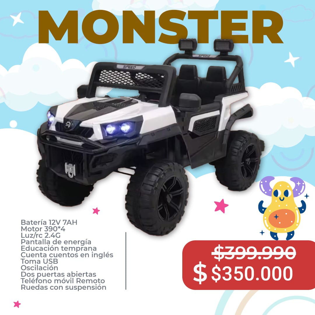 Jeep Monster 4x4 para Niños | Vehículo Eléctrico Infantil