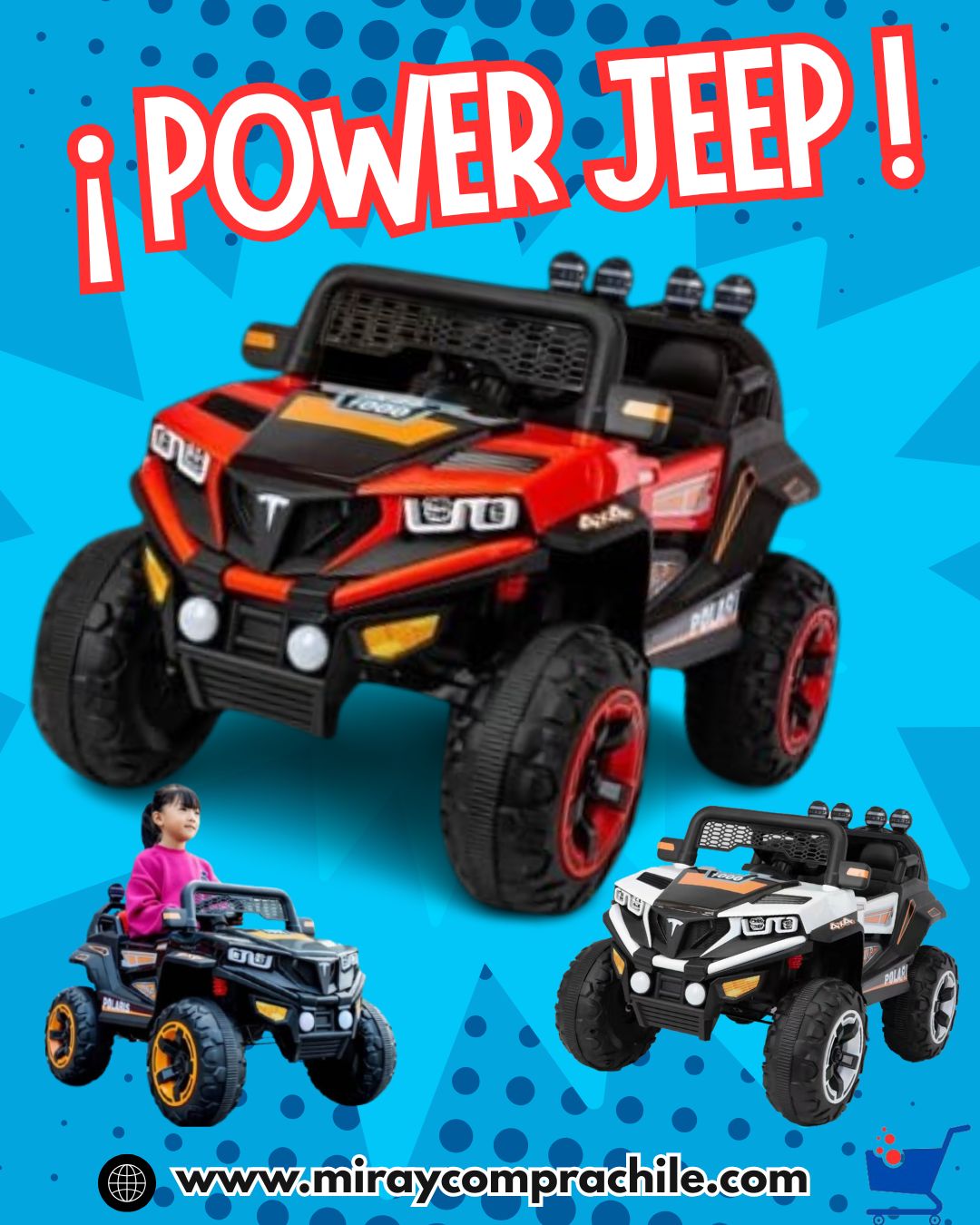 Power Jeep 4x4 Eléctrico para Niños | Con Control Parental