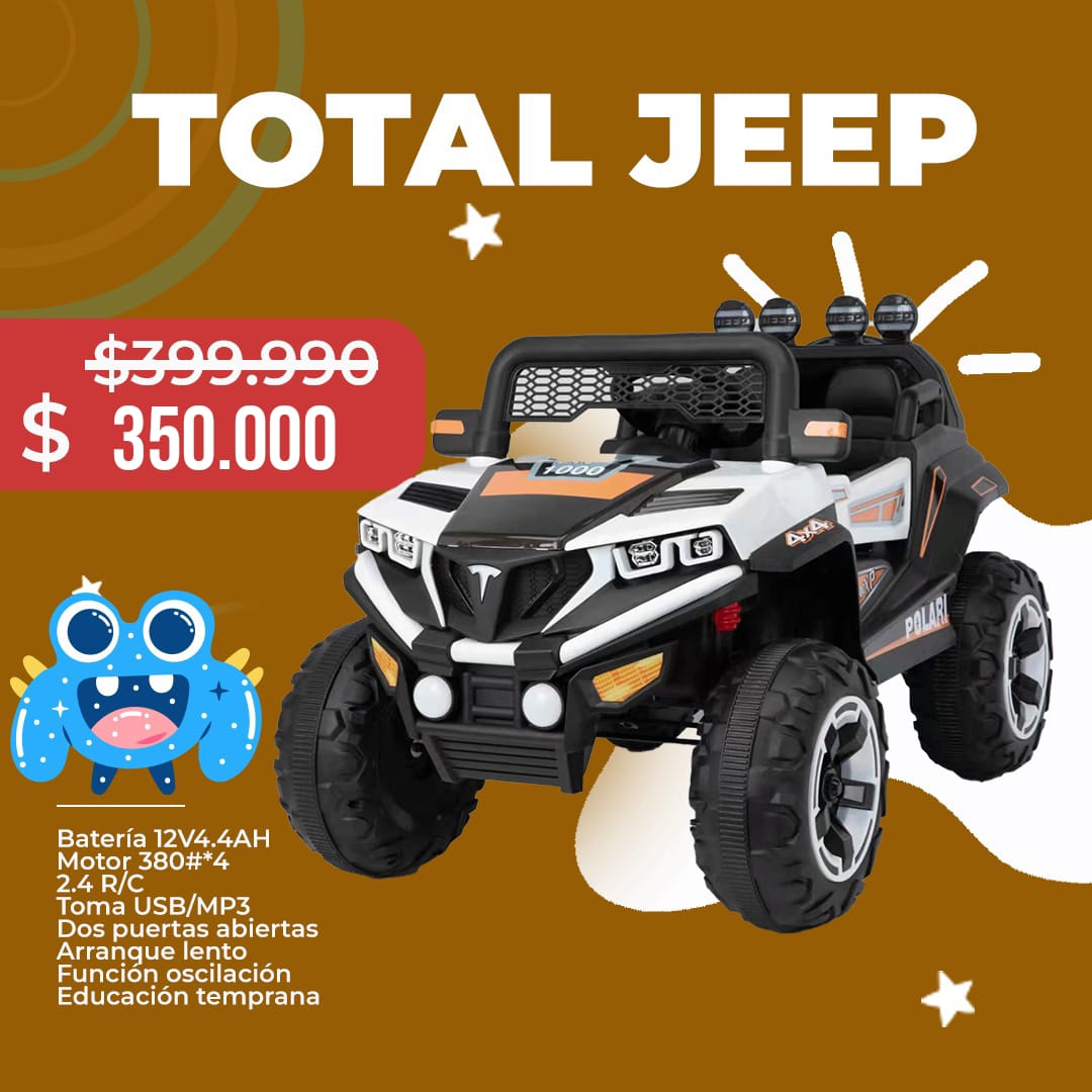 Total Jeep 4x4 Eléctrico para Niños | Con Control Parental